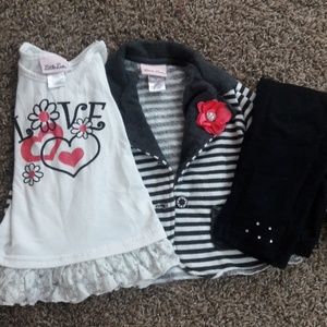 3 Piece set, Jacket, Shirt, Leggings 4T